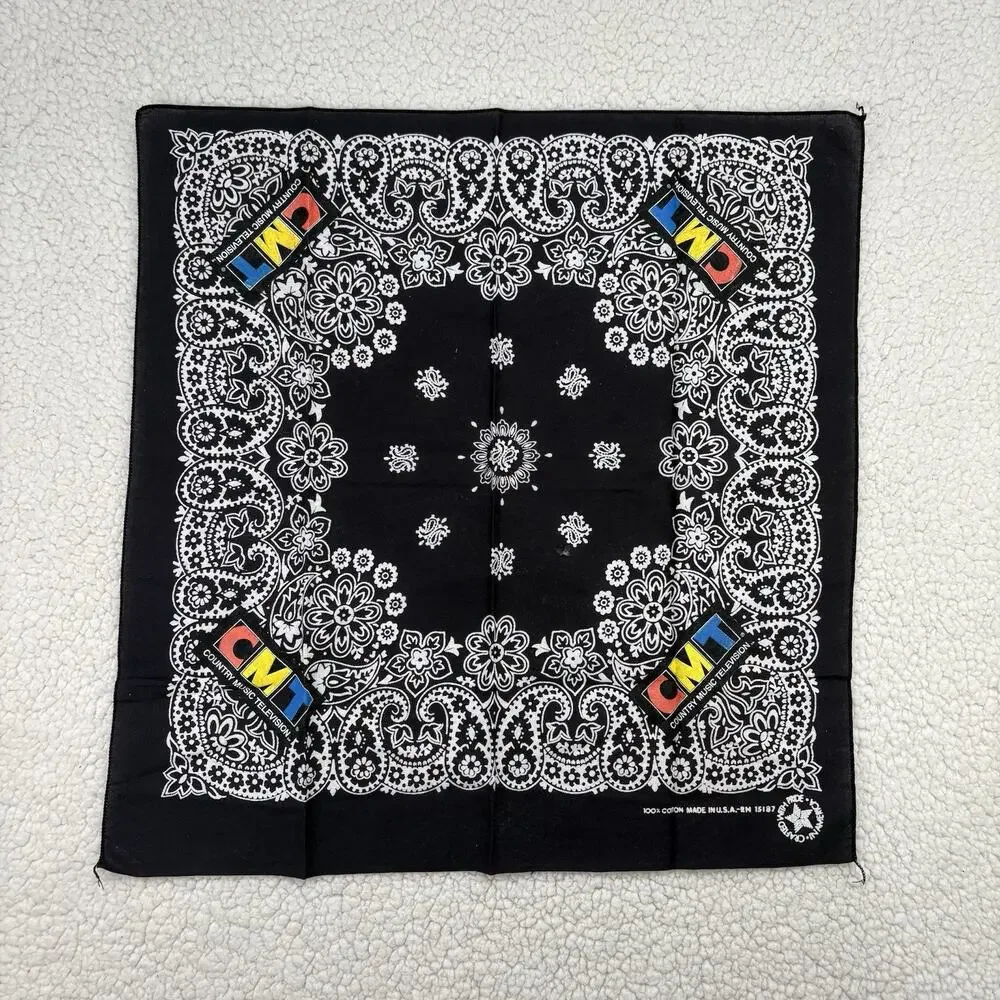 90s Y2K CMT Country Music‎ Television Video Banadana Scarf USA Vintage Cotton TV